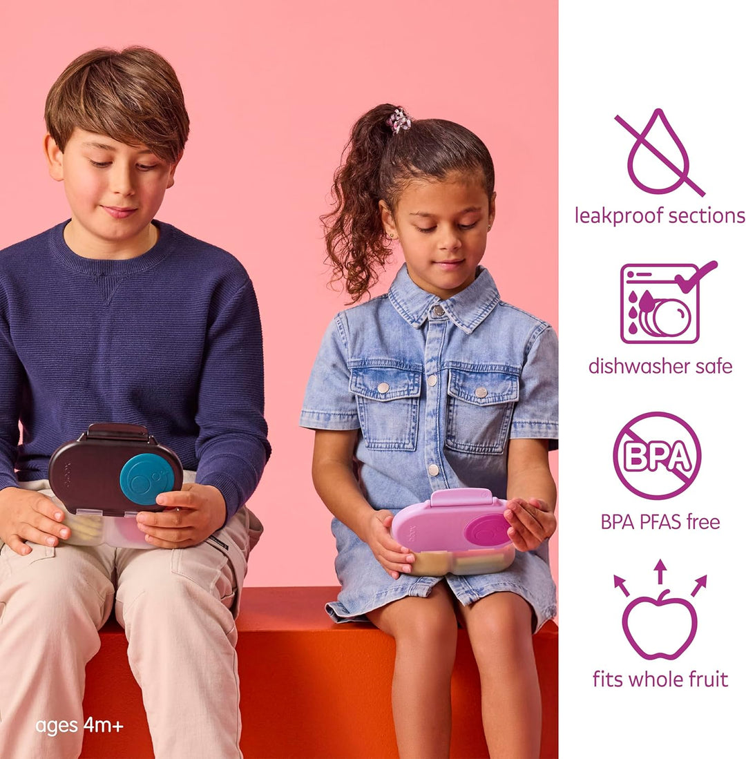 b.box Mini Brotdose | Bento-Box mit 3 Fächern (2 auslaufsicher) | Ideal für Kleinkinder, Kinderlunch