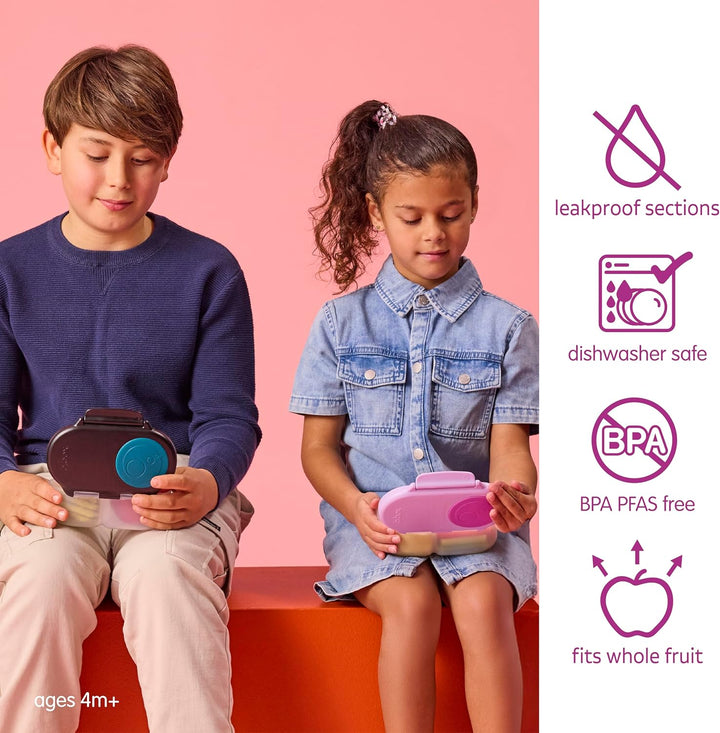 b.box Mini Brotdose | Bento-Box mit 3 Fächern (2 auslaufsicher) | Ideal für Kleinkinder, Kinderlunch