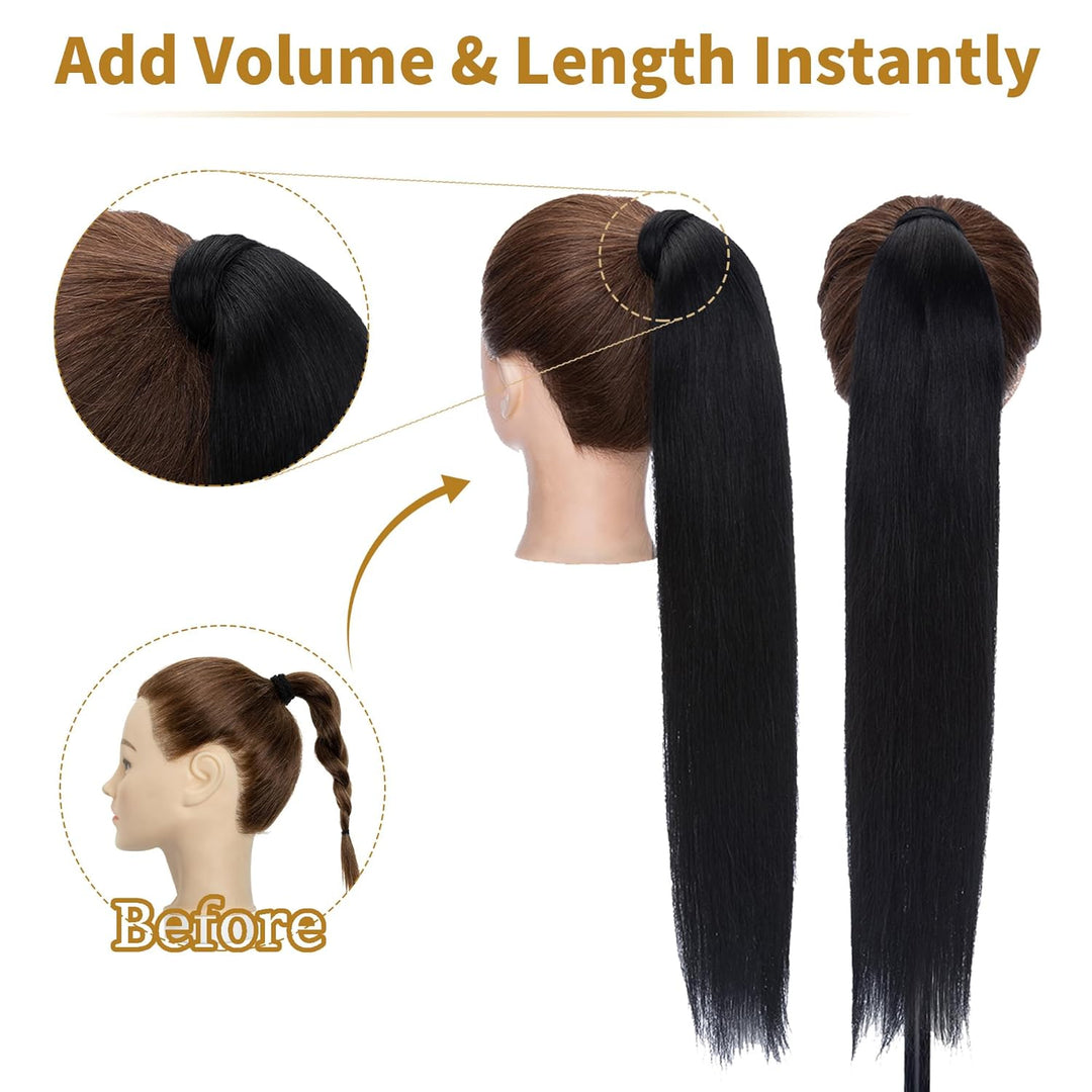 SEGO Ponytail Pferdeschwanz Haarteil Zopf extensions Haarverlängerung clip in Pony Echthaar remy Hai
