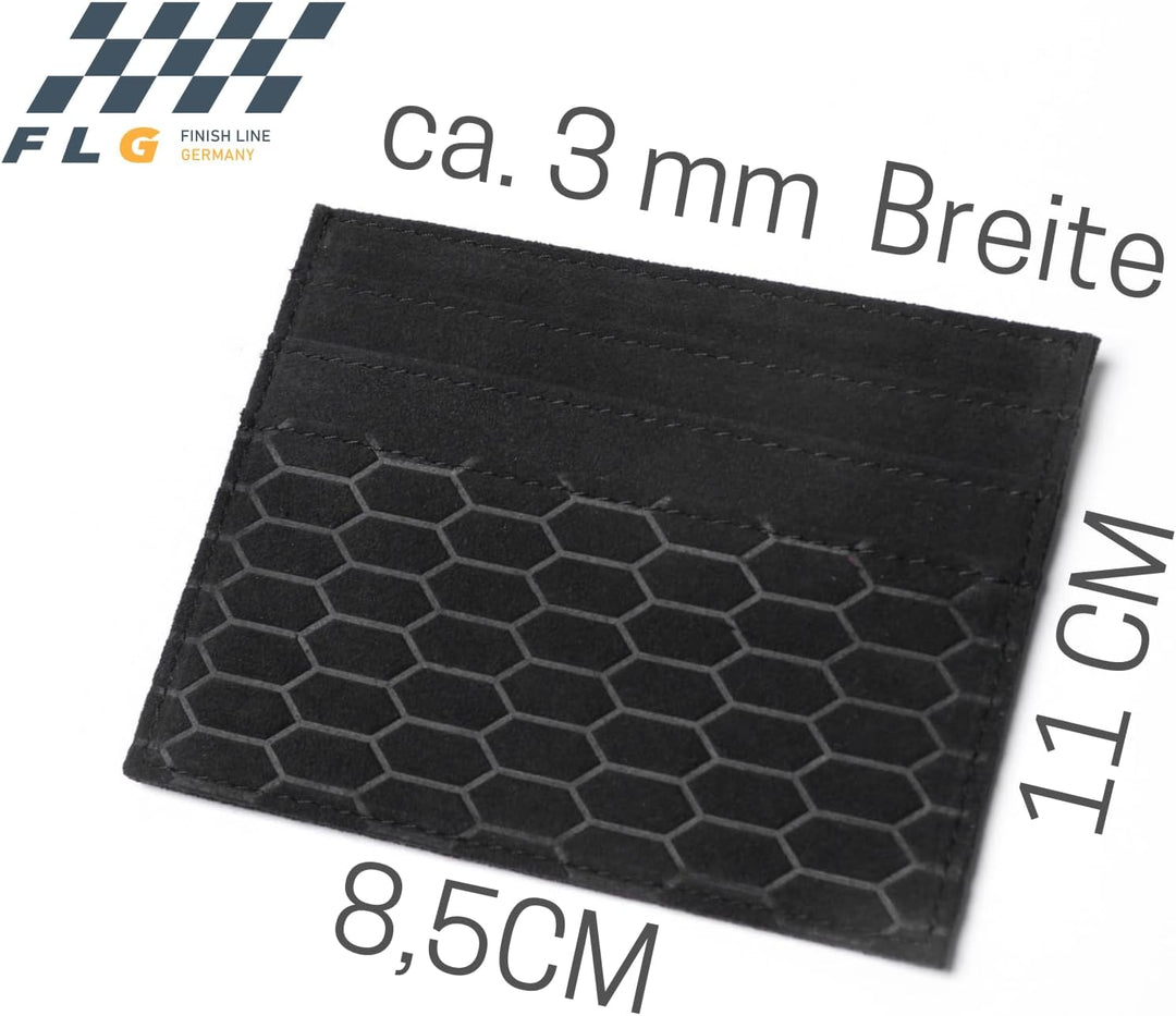 FLG | Kartenhalter Alcantara Card Holder Stoff Wildleder Mikrofaser Wallet Leder Kartenetui Schwarz