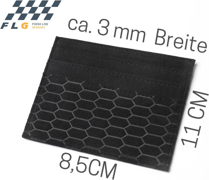 FLG | Kartenhalter Alcantara Card Holder Stoff Wildleder Mikrofaser Wallet Leder Kartenetui Schwarz