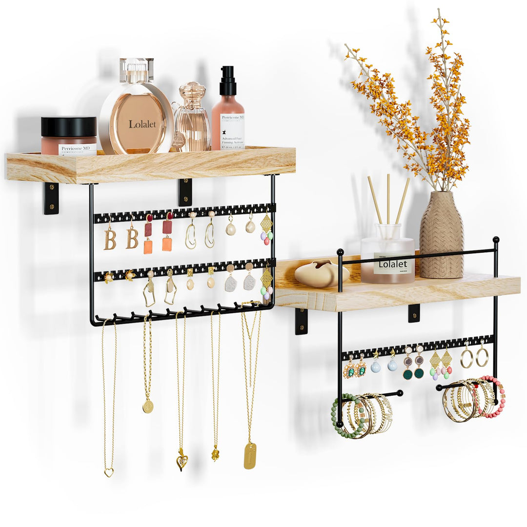Lolalet 2 Stück hängend Schmuck Organizer Kettenaufhänger Wand Schmuckhalter, Wandmontierte Schmucka