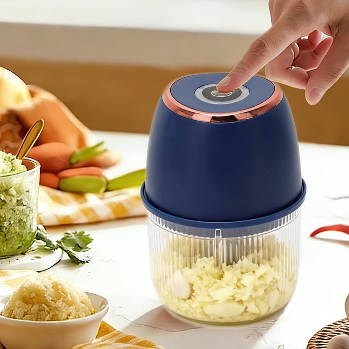 Elektrischer Küchenzerkleinerer, 350 ml Zerkleinerer Elektrisch, Tragbar Zwiebelzerkleinerer Mini-Ze