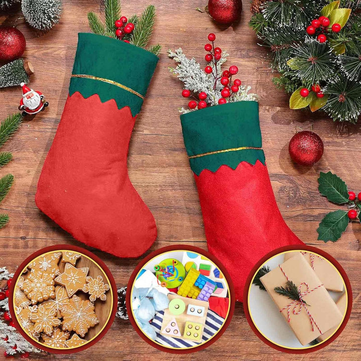12 Stück Weihnachtssocken Zum Befüllen,Nikolaussocken Zum Befüllen,Weihnachtsstrümpfe Kamin für den