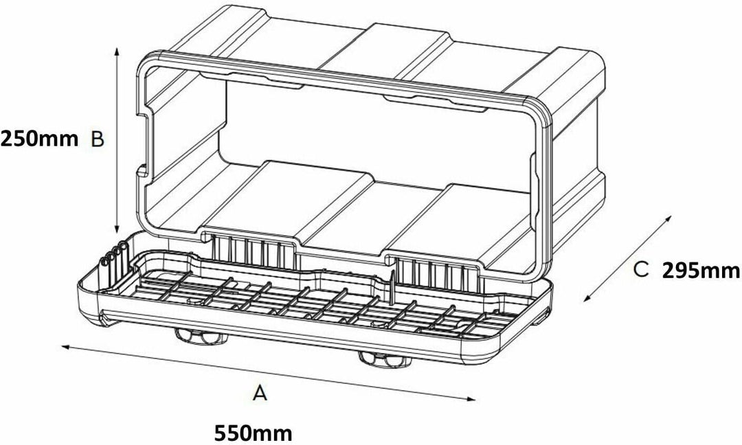 Deichselbox Blackit 2-550x250x295mm Anhängerbox Werkzeugkasten Anhänger Staukiste Werkzeugkiste Box