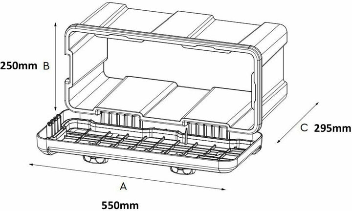 Deichselbox Blackit 2-550x250x295mm Anhängerbox Werkzeugkasten Anhänger Staukiste Werkzeugkiste Box