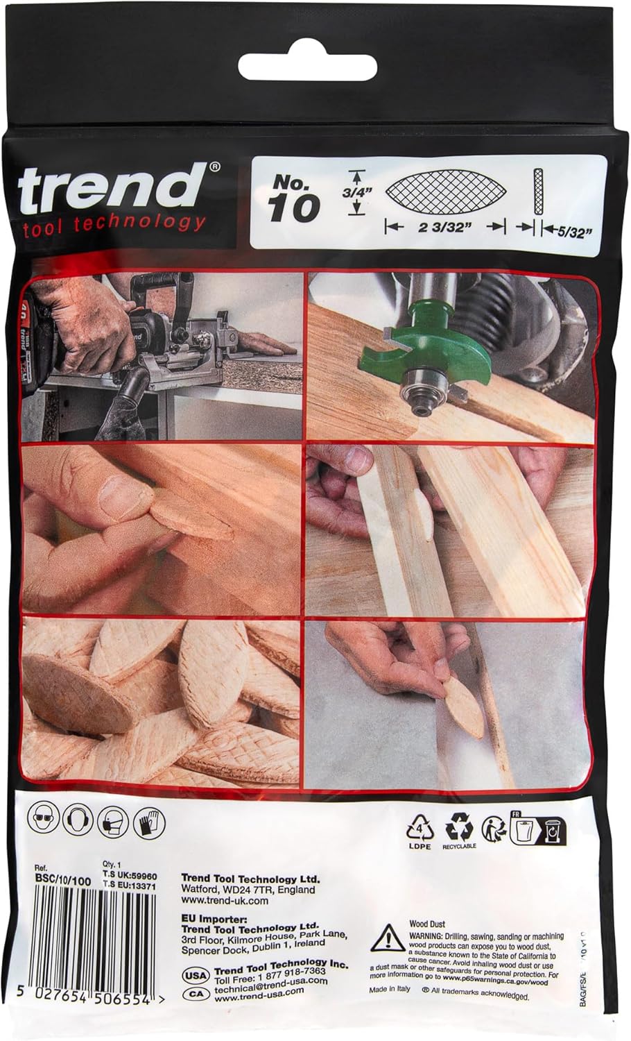 Trend 100 Stück Buchenholz Verbindungsplättchen (Nr. 10) für Holzbearbeitung, Tischlerei und Möbelba