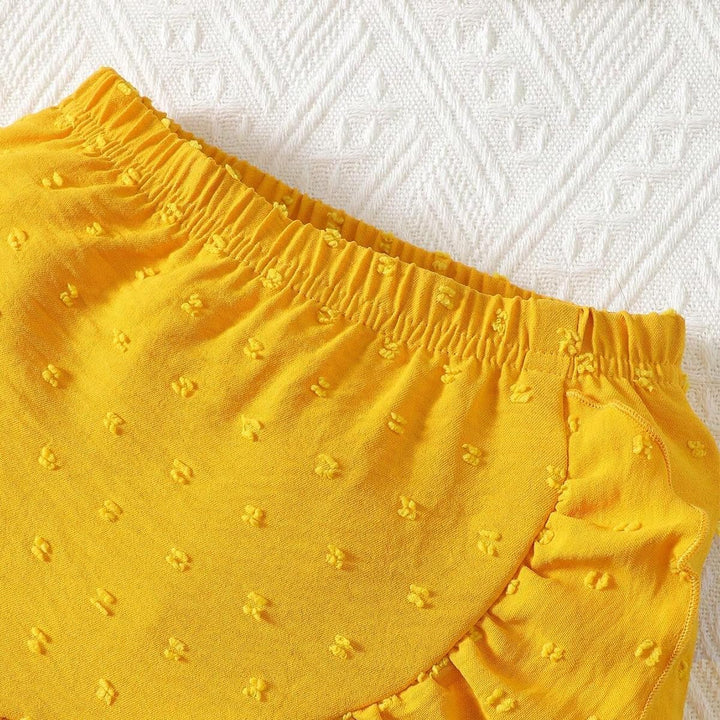 Baby Mädchen Rock Set Rüschen Ärmellose Bluse mit Schleife & Eleganter Schweizer Punkten Rock 2Pcs S