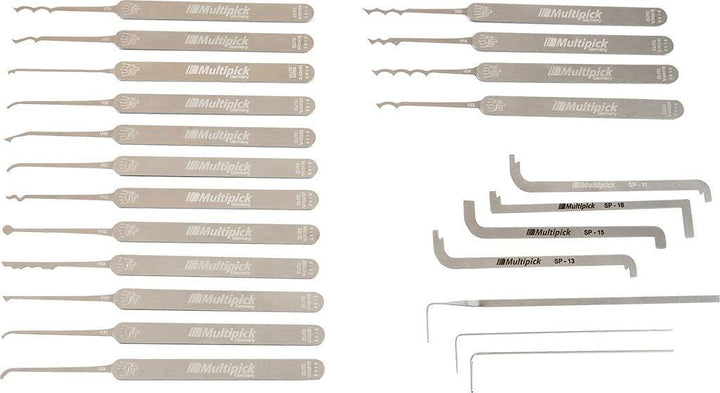 Multipick Profi Dietrich Set ELITE 23 - Lockpicking Set 23 Teile - 0.4 mm Lock Pick Klingendicke aus