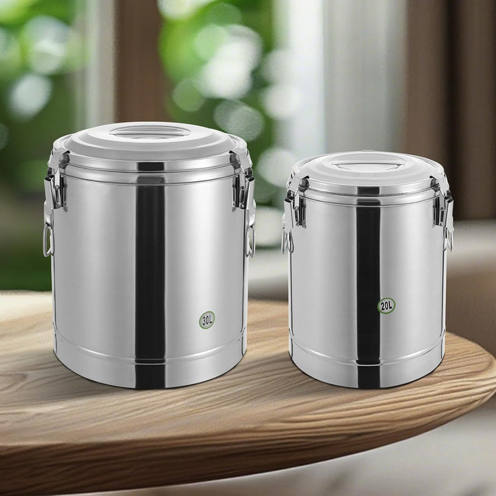 Thermobehälter, 30L Edelstahl Isoliert Eimer, Versiegelter isolierter Suppenbehälter mit Deckel und