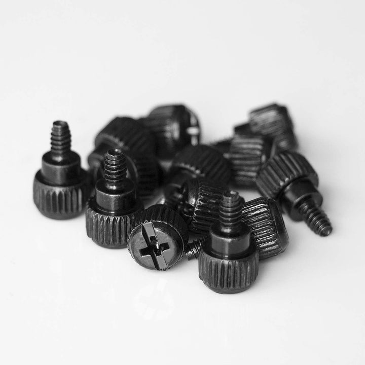 VAPKER 50 Stück 6#-32x6 M3.5 PC Computer Gehäuse Rändelschrauben Rändelschrauben Schwarz Zink für Fe