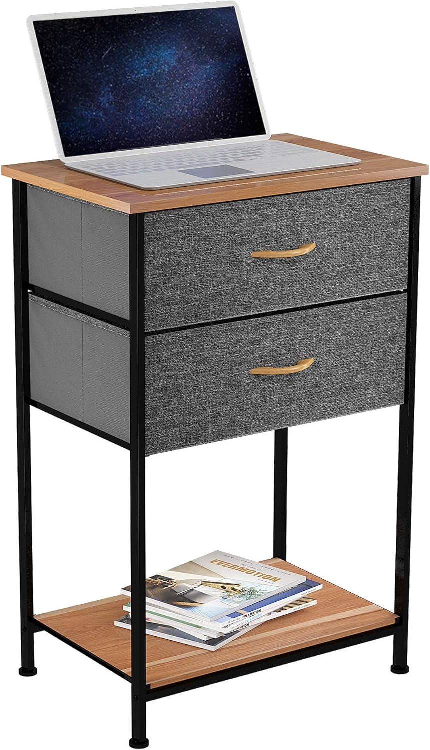 YITAHOME Kommode mit Schubladen, Schrank mit 2 Schubladen aus Stoff, Aufbewahrungskommode Industrial