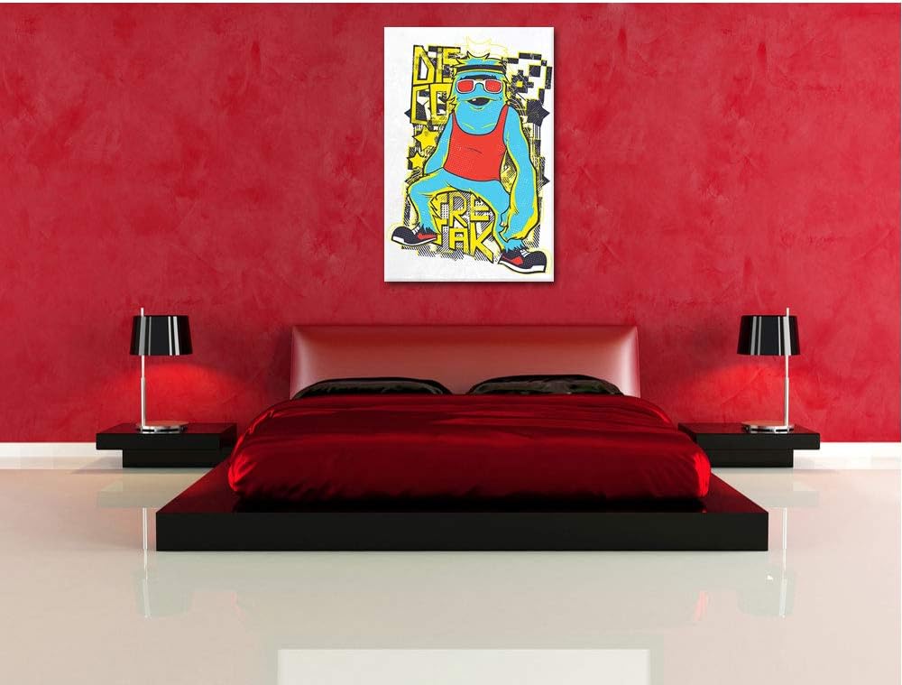 Disco Freak white Leinwandbild Bild auf Leinwand, XXL riesige Bilder fertig gerahmt mit Keilrahmen,