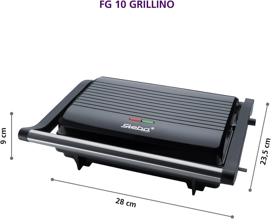 Steba FG 10 GRILLINO Kontaktgrill & Panini-Grill | 180° aufklappbar als Tischgrill | Keramikplatten