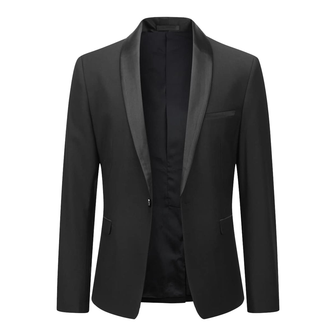 YOUTHUP Sakko Herren Slim Fit Schalkragen Anzugjacke 1 Knopf Tuxedo Jacke für Hochzeit Freizeit XS S