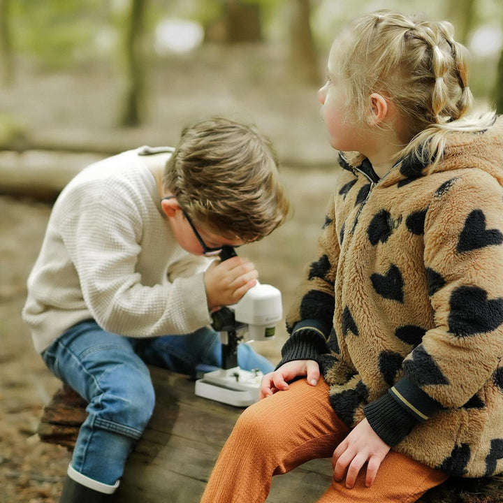 Freek Vonk x Bresser Auflichtmikroskop 20x für Kinder, LED-Beleuchtung, zweifarbige Objektplatte
