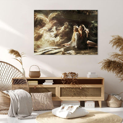 Bilder auf Leinwand 100x70cm Leinwandbild Vogel Körper Mode Blume Gross Wanddeko Bild Schlafzimmer K