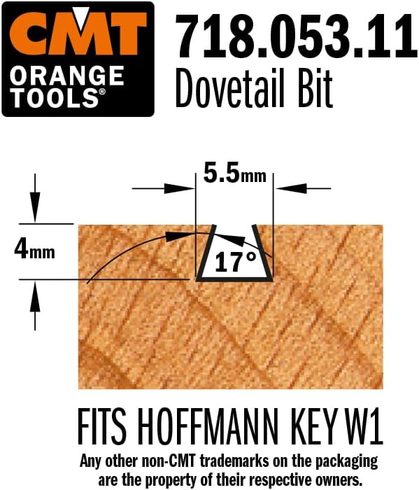 CMT Orange Tools 718.053.11 - Fugenfräser 17 Grad hwm s 6 d 5.3x4x43