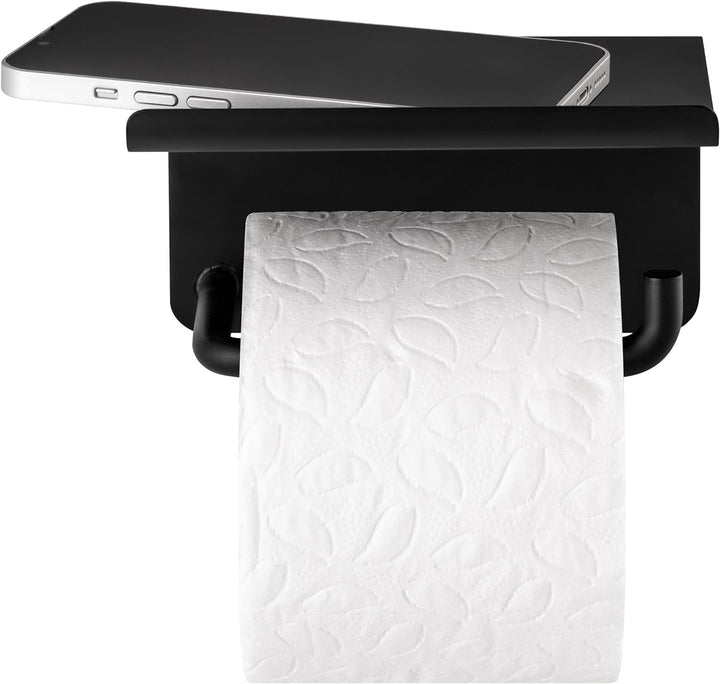 blomus Toilettenpapierhalter -MODO- mit Ablage Klopapierhalter für Badezimmer aus Edelstahl Schwarz