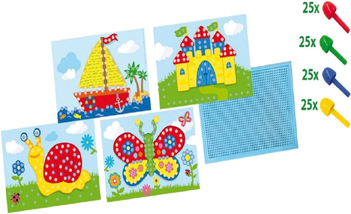 SES Creative 14898 14898-Mosaikbrett mit Vorlagen, Geel, Mittel Modern, Modern