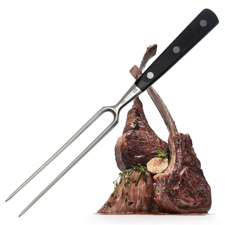 FMProfessional Fleischgabel für Steaks, Braten & Gemüse by Fackelmann – Grillgabel mit langen Zinken