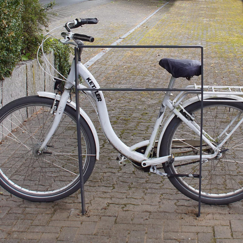 2er Set Fahrrad Anlehnbügel zum Einbetonieren aus Flachstahl mit Knierohr