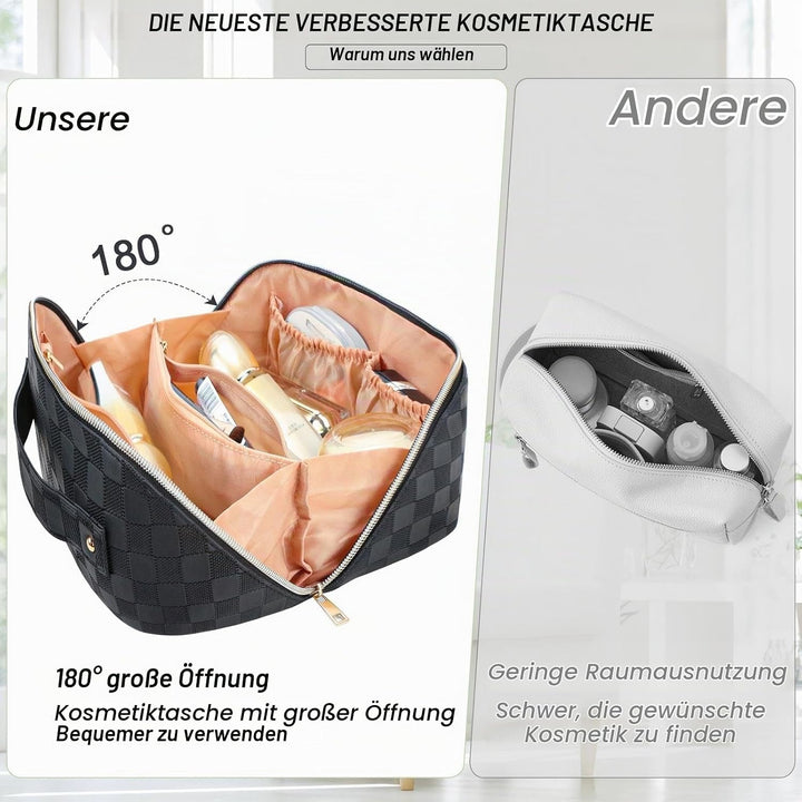 Reise Kosmetiktasche Damen mit Grossem,Tragbare Reise Make Up Tasche,Wasserdichter Schminktasche kul
