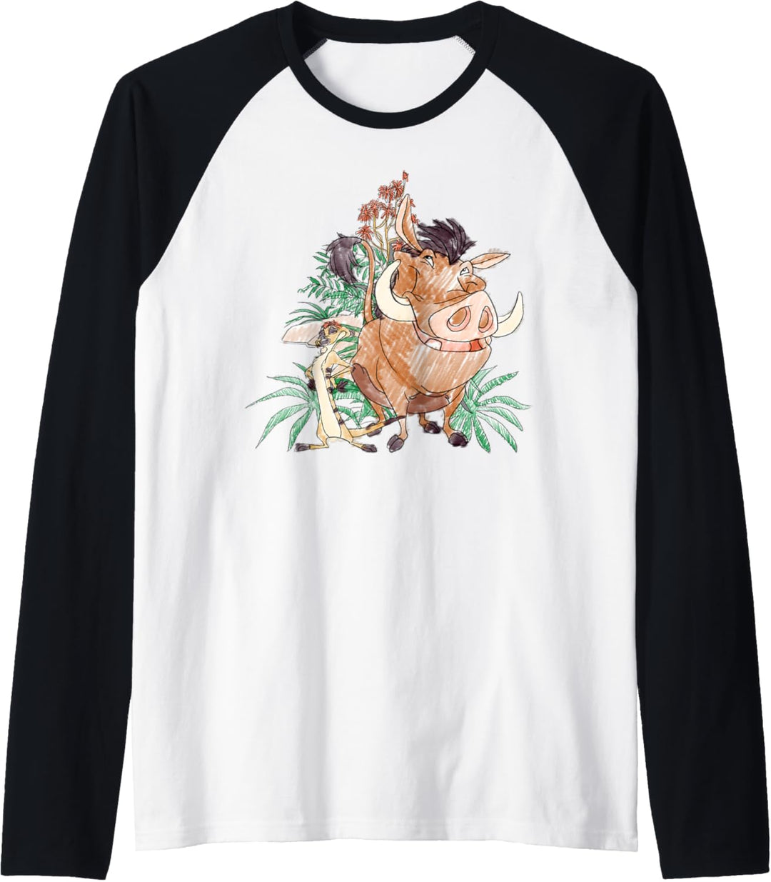 Disney Lion King Timon And Pumba Doodle Raglan