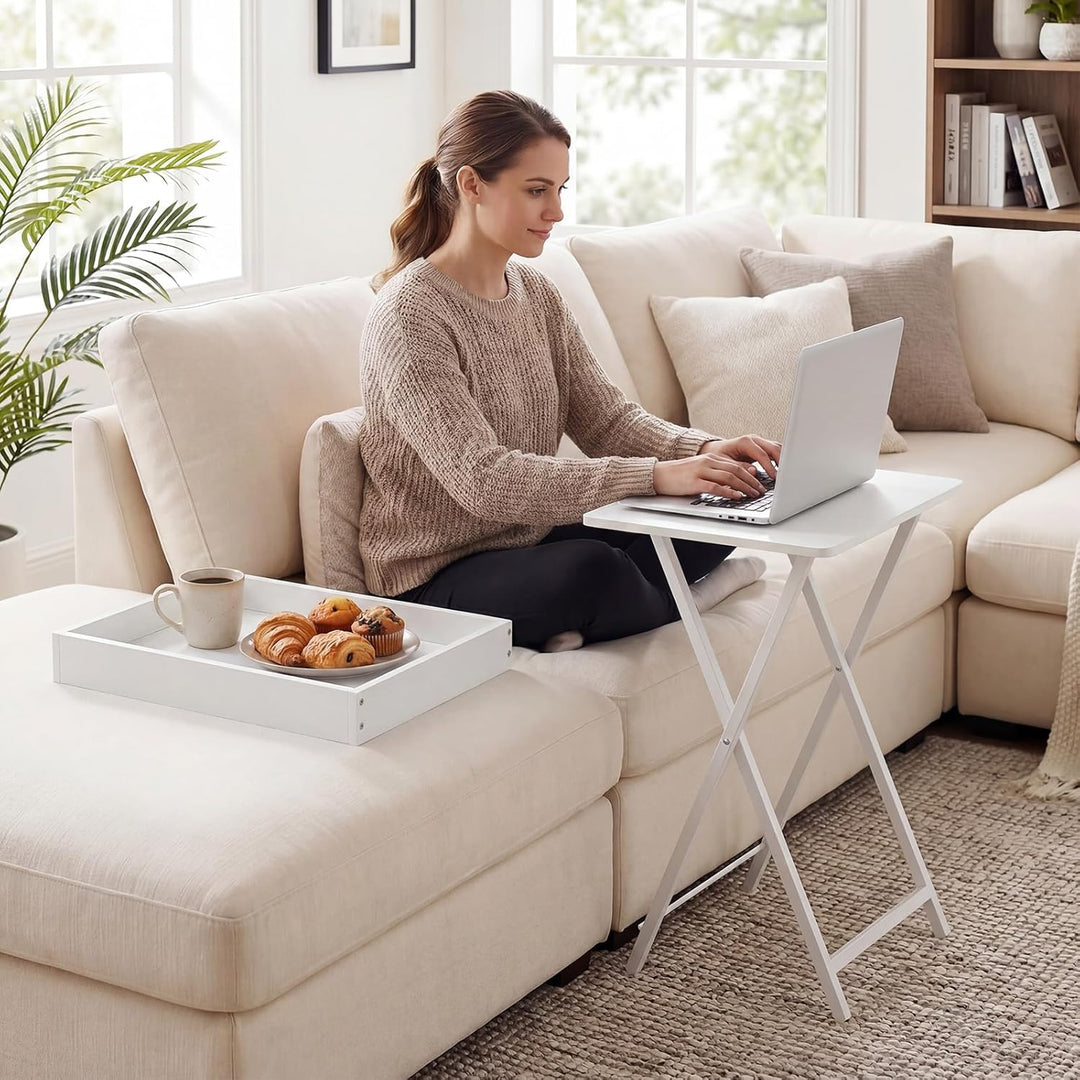 HOOBRO Beistelltisch, Klappbarer Nachttisch, Couchtisch, Faltbarer TV-Tablett zum Essen, Snack-Abend