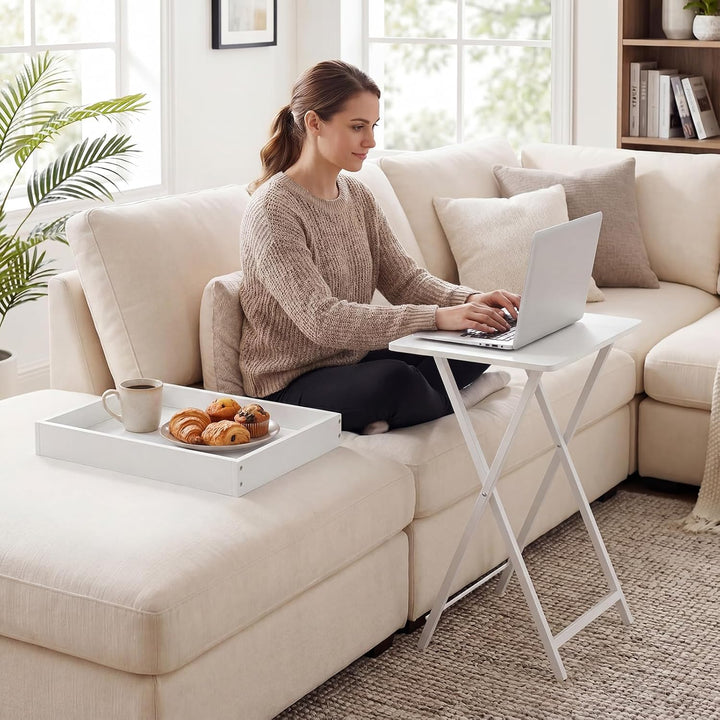HOOBRO Beistelltisch, Klappbarer Nachttisch, Couchtisch, Faltbarer TV-Tablett zum Essen, Snack-Abend