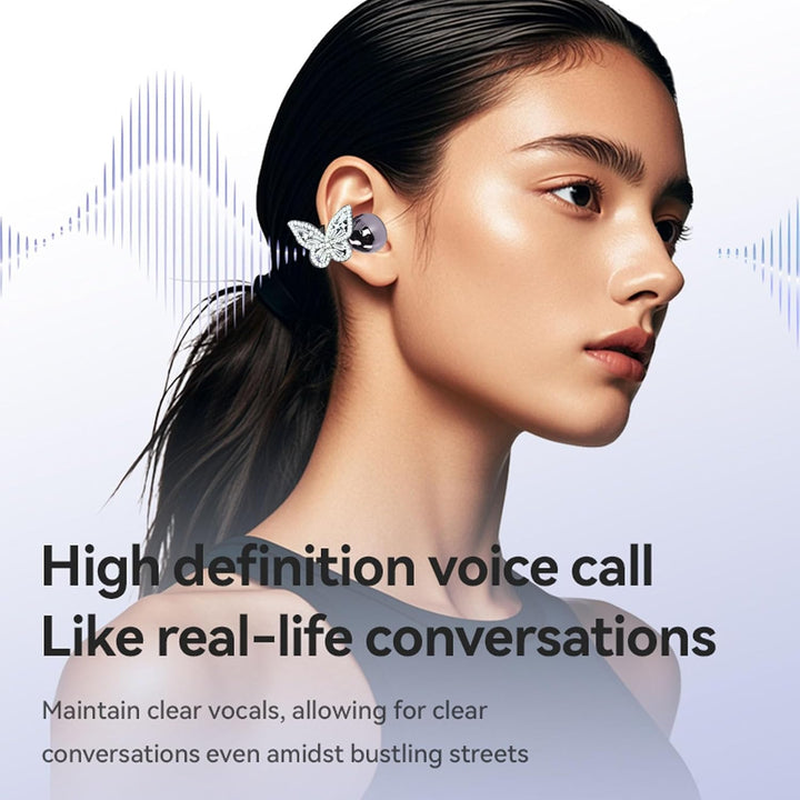Cuifati Ohrclips im Schmuck-Design, Bequeme offene Clip-Kopfhörer, kabellose Bluetooth 5.4 Ohrklemme