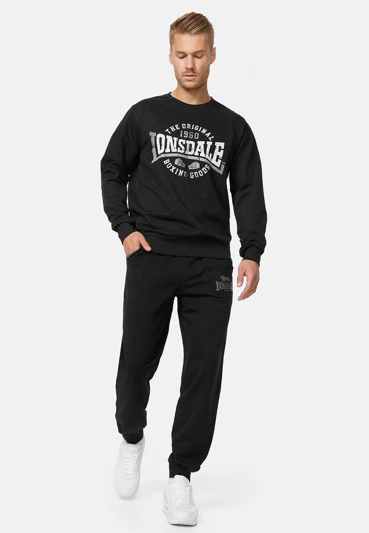 Lonsdale Herren Badfallister Sweatshirt XXL Black/White/Grey, XXL Black/White/Grey