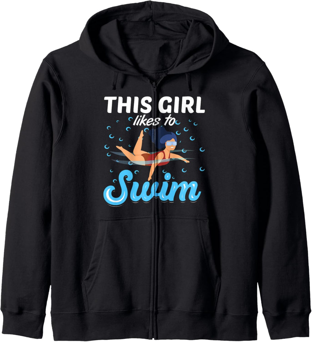 Dieses Mädchen schwimmt gerne Kapuzenjacke