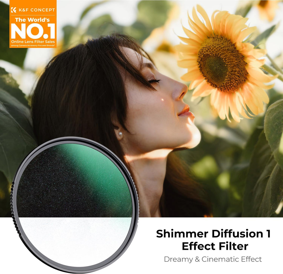 K&F Concept Nano-X Serie Shimmer Diffusion 1 Filter 52mm aus Optisches Glas mit 28-facher Nano-Besch