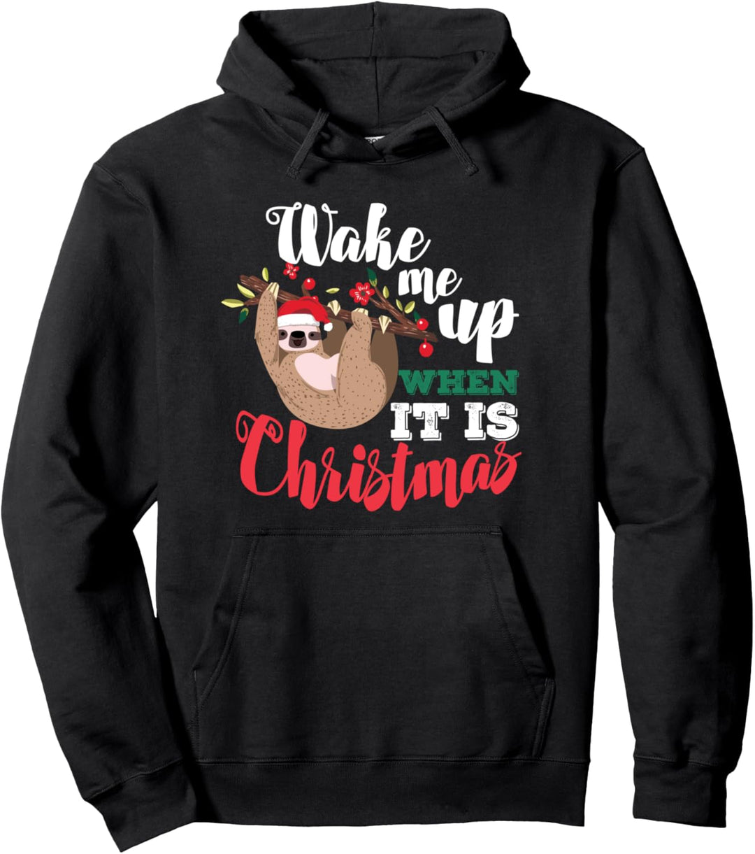Weck mich an Weihnachten Geschenk für kleine Faultiere Pullover Hoodie