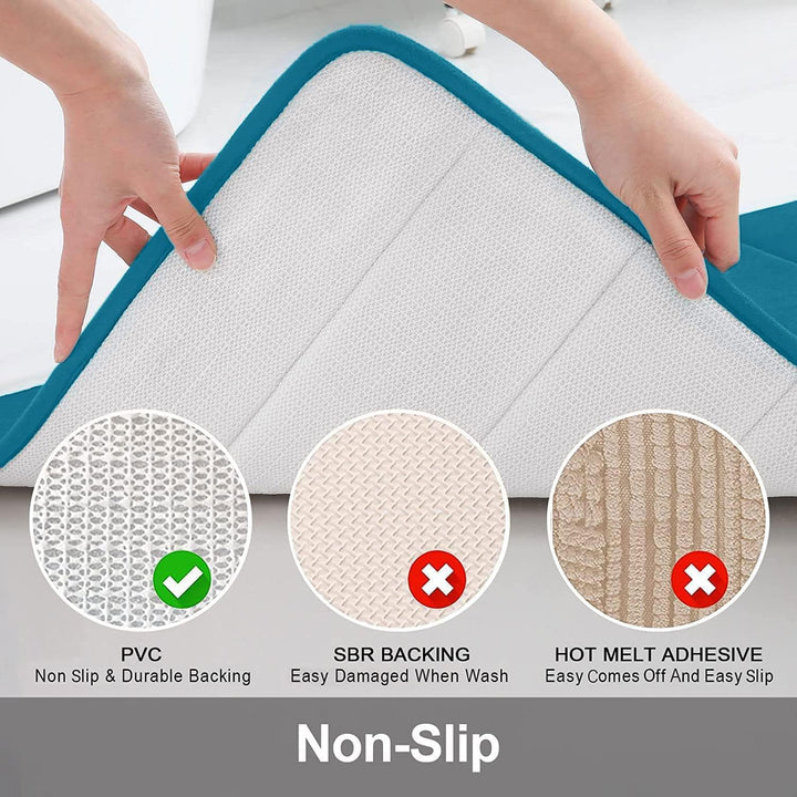 Homaxy Memory Foam Badezimmer Badteppich Saugfähige Rutschfester Badvorleger Waschbar Badematte - 43