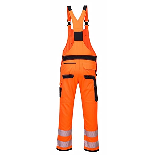 Portwest PW344 - PW3 Hi-Vis Bib & Brace (Small, Orange/Black), S Orange