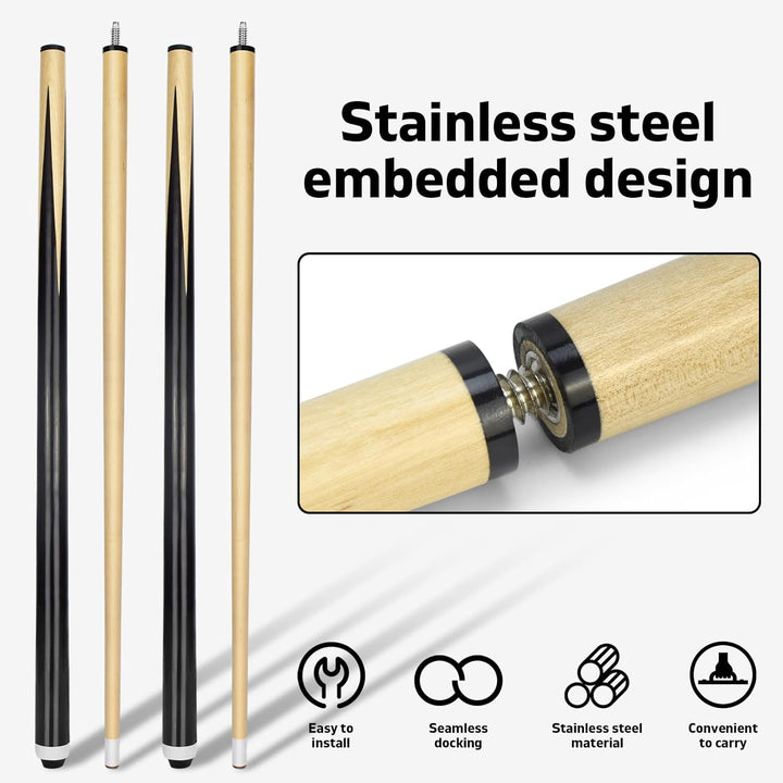 Billairds Billairds Queuestab mit 13 mm Faserlederspitze, Poolstick 121,9 cm, 2 Stück