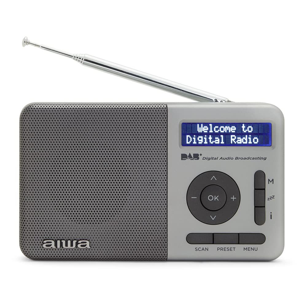 Aiwa RD-40DAB/SL: Tragbares digitales Radio (Dab/Dab+/FM,eingebauter Lautsprecher, 100 Sender, Dot M