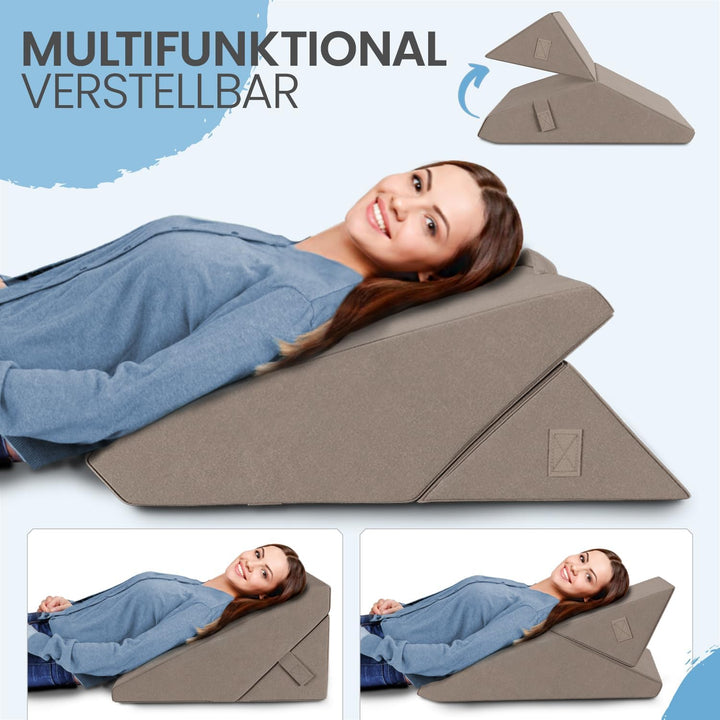 maxVitalis Multifunktions-Keilkissen Rückenkissen Kniestütze Beinablage Venenkissen für Couch und So