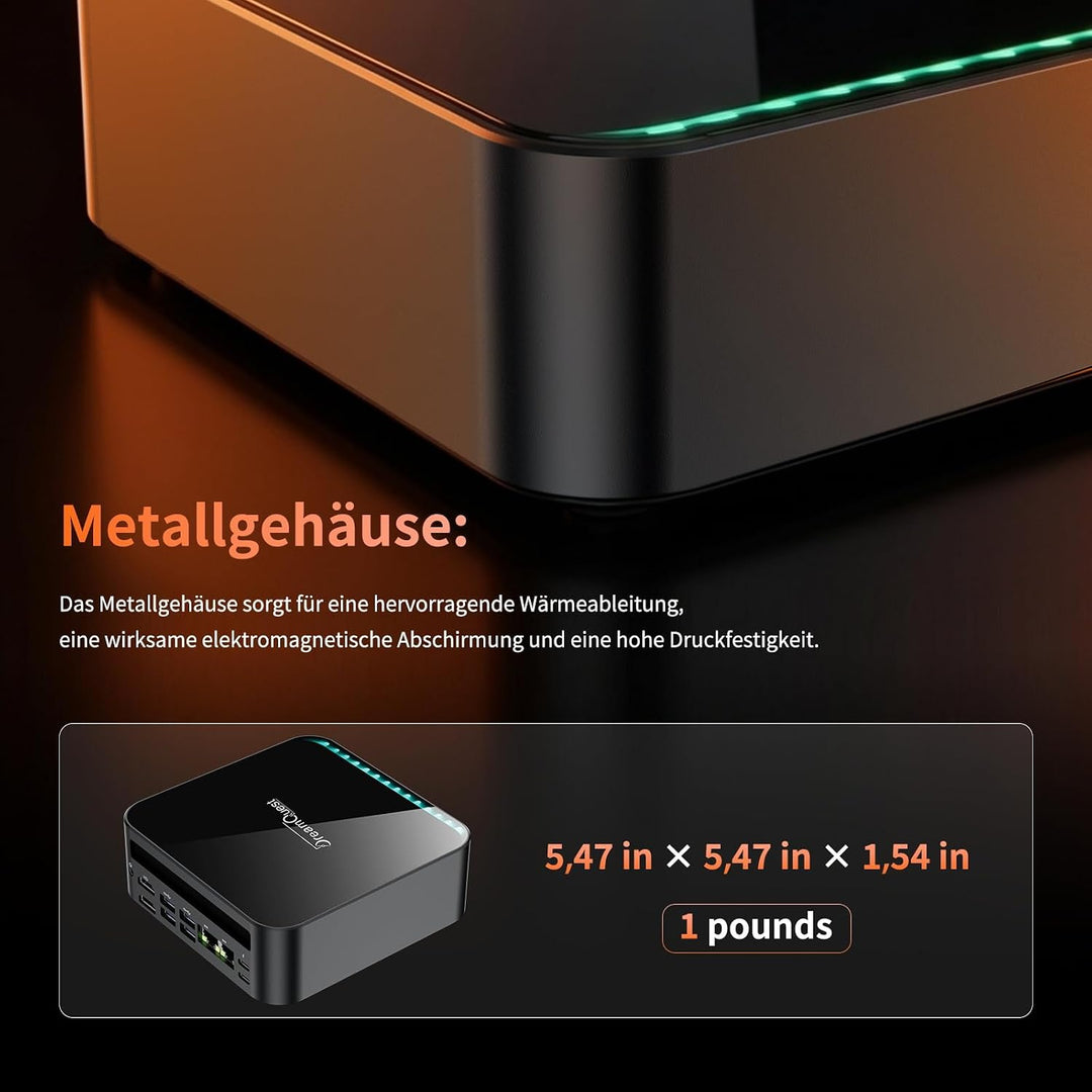 DreamQuest Mini PC Windows 11 Pro - AMD Ryzen 5 7430U, 16GB DDR4 RAM, 512GB SSD (erweiterbar), WiFi