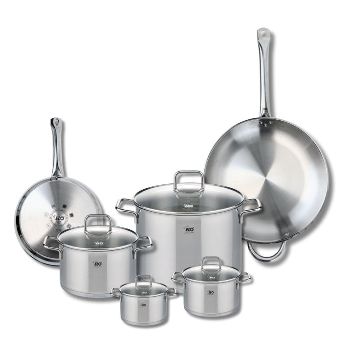 ELO 9507350 Kochgeschirr-Set, 6-teilig, 2 Bratpfannen 24 und 32 cm und 4 Kochtöpfe 12, 14, 20 und 26