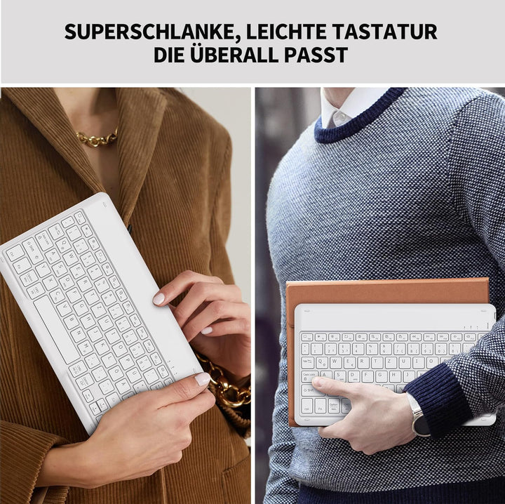 EasyAcc Bluetooth Tastatur, Tastatur kompatibel iPad Air/iPad Pro/iPad 10/10.2/9.7/Samsung/Android,