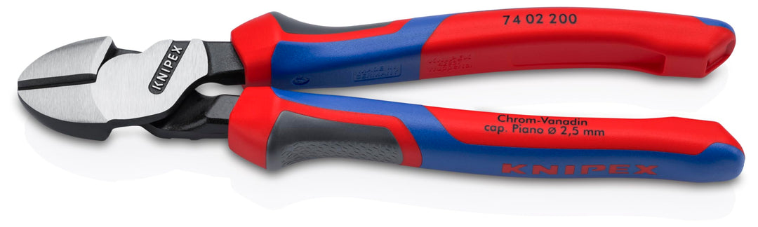 Knipex Kraft-Seitenschneider schwarz atramentiert, mit Mehrkomponenten-Hüllen 200 mm 74 02 200 atram