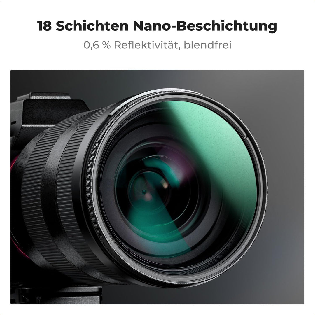 K&F Concept Nano-K Serie 2-IN-1 Filter Black-Mist 1/4 Filter&Polfilter 52mm,Promist Filter&CPL Filte