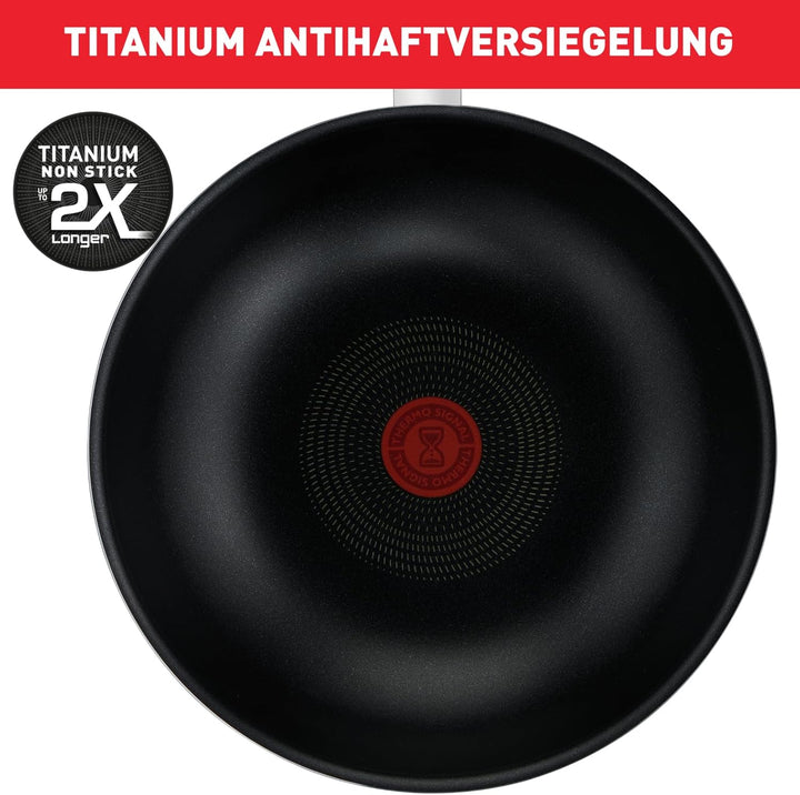 Tefal D52602 Resist Bratpfanne 20 cm | sichere Titanium Antihaftversiegelung | Thermo-Signal Tempera