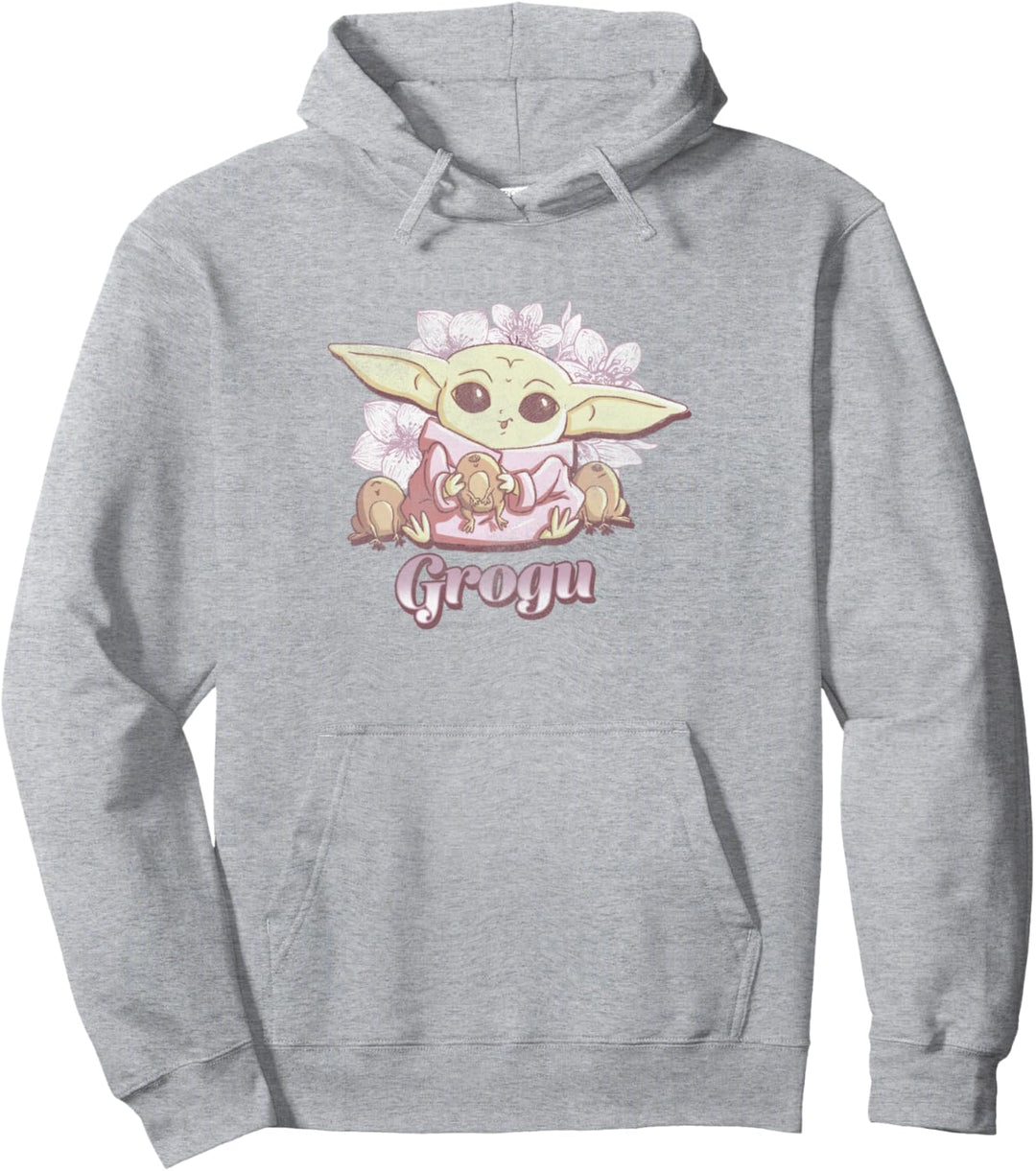 Star Wars: The Mandalorian Grogu Floral Portrait Pullover Hoodie