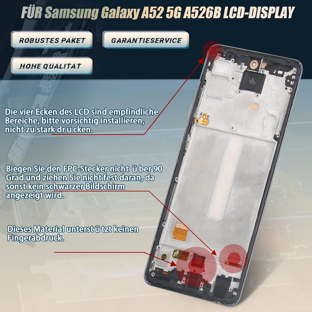 RongZy Kompatibel mit Samsung Galaxy A52 5G A526B A526W A526U Ersatz Bildschirm LCD Display und Touc