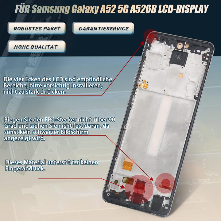 RongZy Kompatibel mit Samsung Galaxy A52 5G A526B A526W A526U Ersatz Bildschirm LCD Display und Touc