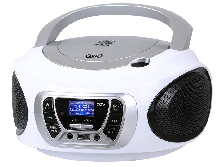 Trevi - Tragbares Stereo-CD-Boombox DAB/DAB+ Radio mit RDS und USB-Eingang mit direkter Wiedergabe v